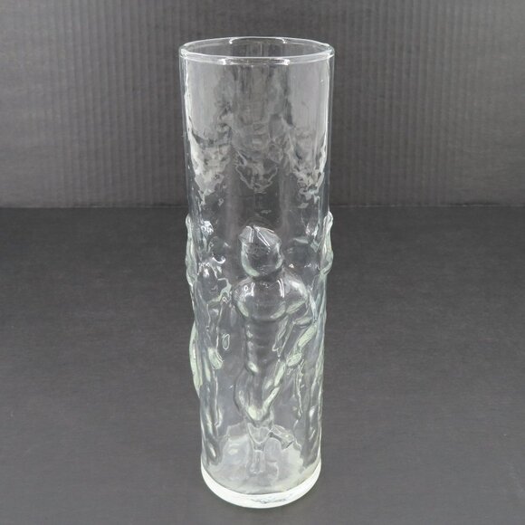 Vintage Libbey Posing Muscle Man Men Clear Cocktail Drinking Glass Sexy Vase - Picture 3 of 10